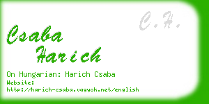 csaba harich business card